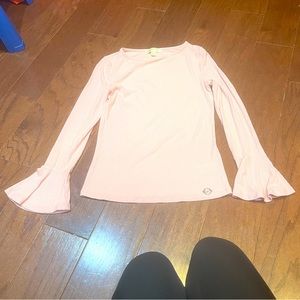 Michael Michael Kors Womens Pink Long Bell Sleeve Top Size Small